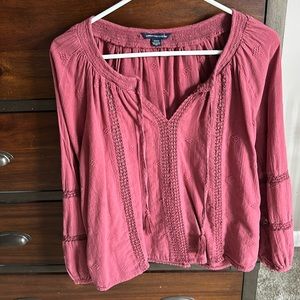American Eagle linen blouse